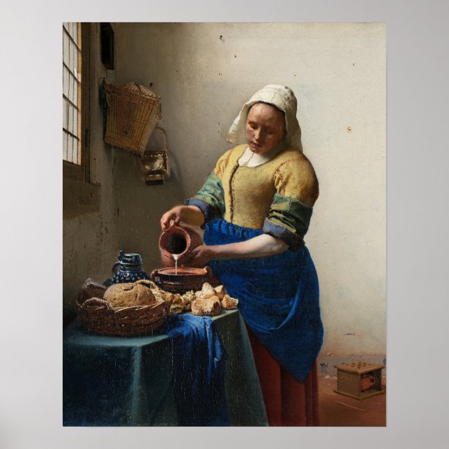 Pôster Johannes Vermeer, The Milkmaid (Frente)