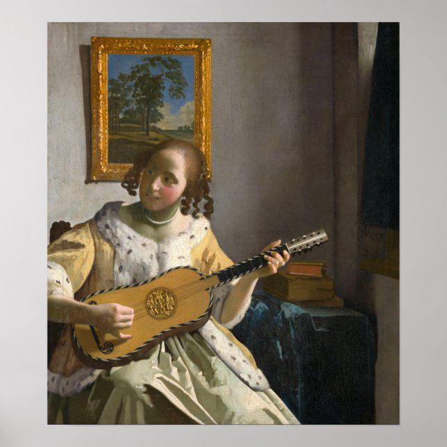 Poster Johannes Vermeer - Tocador de Violão (Frente)