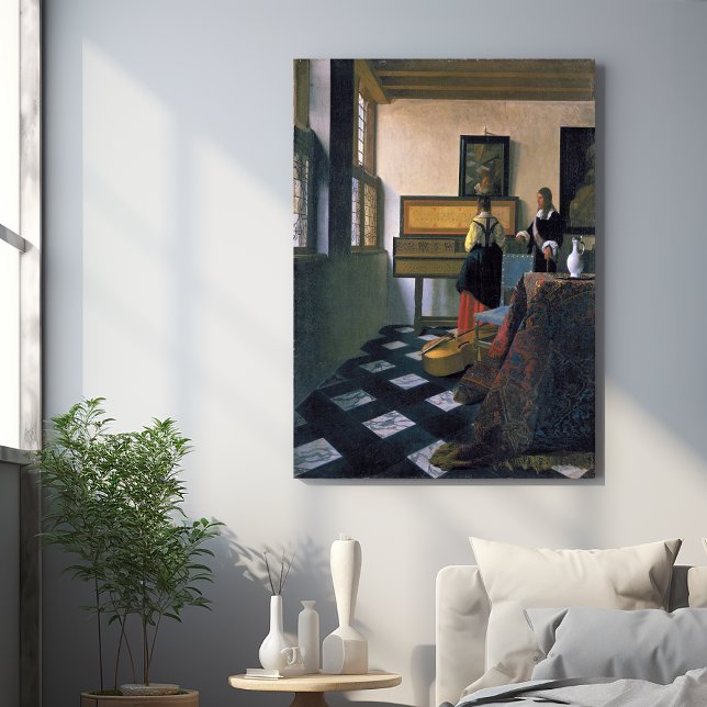 Poster Johannes Vermeer, van Delft, A lição de música (Criador carregado)