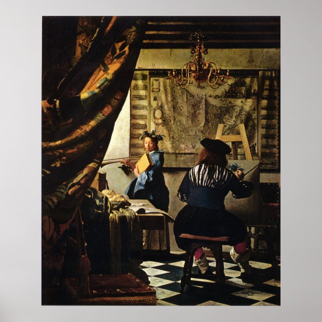 Pôster Johannes Vermeer's A Arte da Pintura por volta de  (Frente)