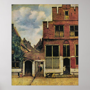 Pôster Johannes Vermeer's Street em Delft (cerca de 1660)