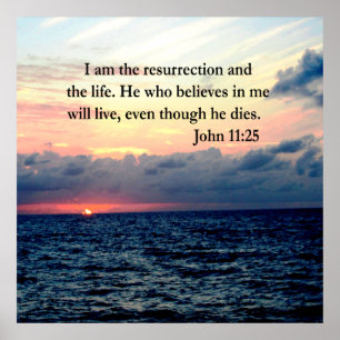 POSTER JOHN 11:25 SUNRISE SOBRE A FOTO OCEANA