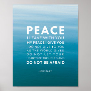 Poster John 14:27 Paz Eu saio com você