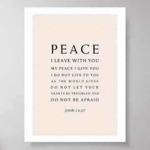 Poster John 14:27 Paz Eu saio com você