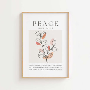 Poster John 14:27 Paz Eu saio com você