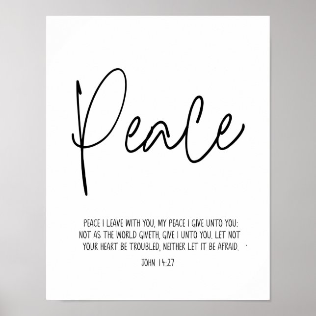 Poster John 14:27 Paz Que Deixo Com Você, Escritura (Frente)