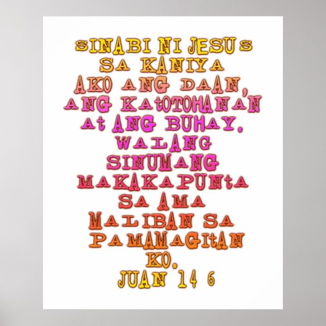 Pôster John 14:6 Tagalog (Frente)