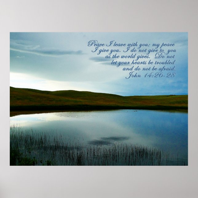 Poster John 14 Peace Scripture Inspirational (Frente)