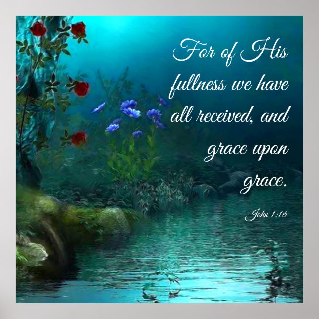 Poster John 1:16 (Frente)