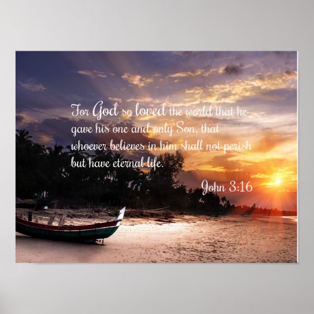 Poster John 3:16 #1 NIV - Scripture Christian Wall Art (Frente)