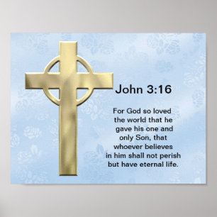 Poster John 3:16 (azul)