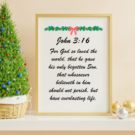 Poster John 3:16 Deus adorava a terra natalícia mundial