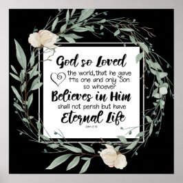 Poster John 3:16 Deus tão adorou a Bíblia mundial