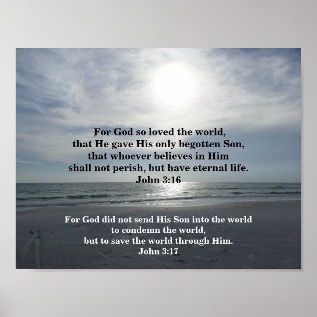Poster JOHN 3:16 e JOHN 3:17 (Frente)