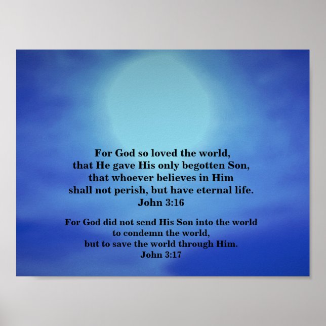 Poster JOHN 3:16 e JOHN 3:17 (Frente)