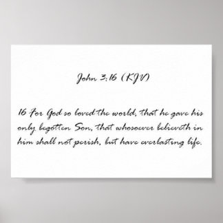 Pôster John 3:16 (KJV)