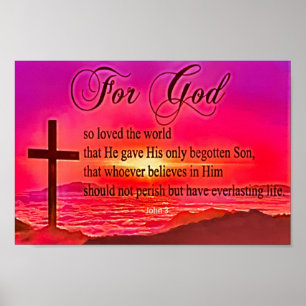 Poster John 3:16 Para Deus tanto amou o mundo