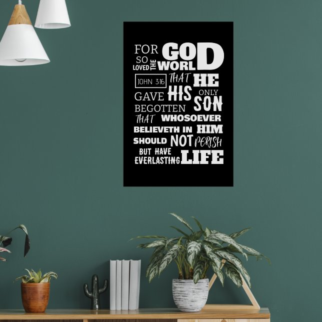 POSTER JOHN 3:16 PARA DEUS TÃO AMADO O MUNDO (Sala de Estar 1)