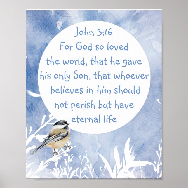 Poster John 3:16 Por Deus tanto amou o Natal do mundo (Frente)
