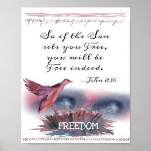 Poster John 8:36 Se o Filho te libertar, Escritura