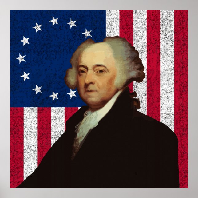 Poster John Adams e a bandeira americana (Frente)