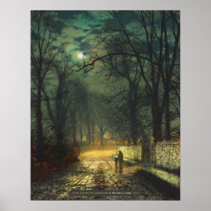 Poster John Atkinson Grimshaw A moonlit lane 1874 CC0325