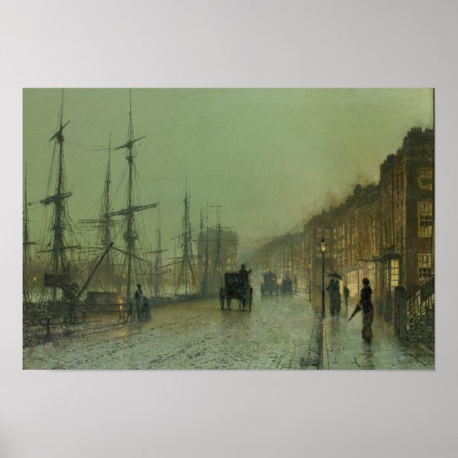 Pôster John Atkinson Grimshaw - Docks Glasgow (Frente)