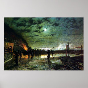 Poster John Atkinson Grimshaw Em Perigo