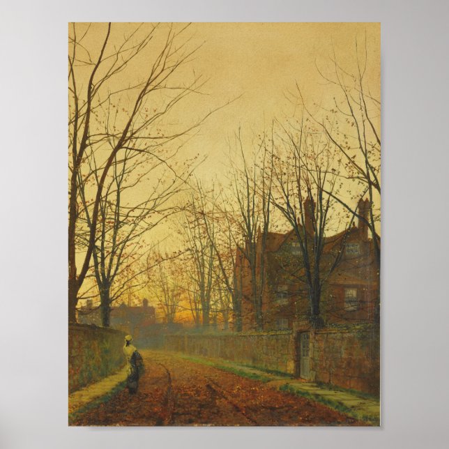 Poster John Atkinson Grimshaw - Fim de outubro (Frente)