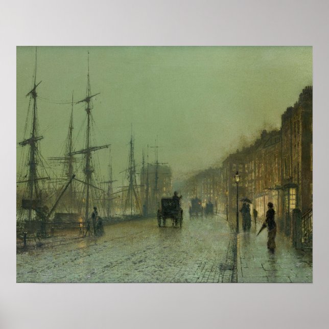 Pôster John Atkinson Grimshaw - Glasgow Docks (Frente)