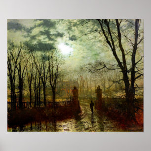 Pôster John Atkinson Grimshaw na porta do parque
