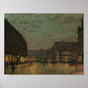 Poster John Atkinson Grimshaw - pista do varrão, Leeds