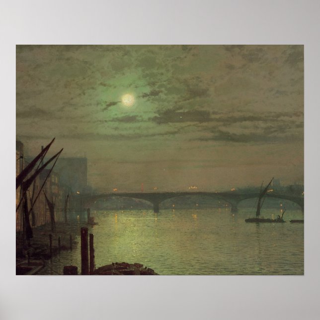 Pôster John Atkinson Grimshaw | Ponte Southwark, 1882 (o) (Frente)