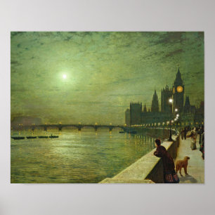 Pôster John Atkinson Grimshaw - Reflexões sobre o Tâmis