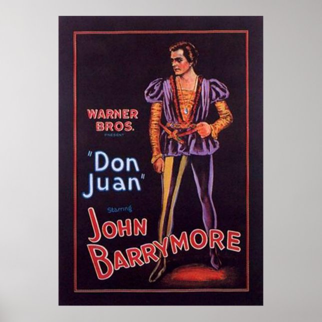 Poster John Barrymore "Don Juan" 1926 (Frente)
