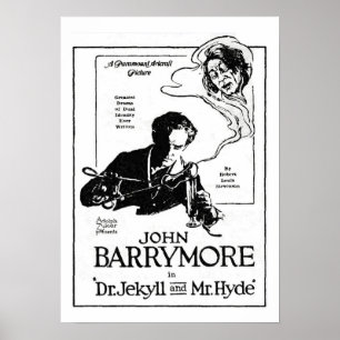 Pôster John Barrymore Jekyll e Hyde 1920 Movie Ad Impress