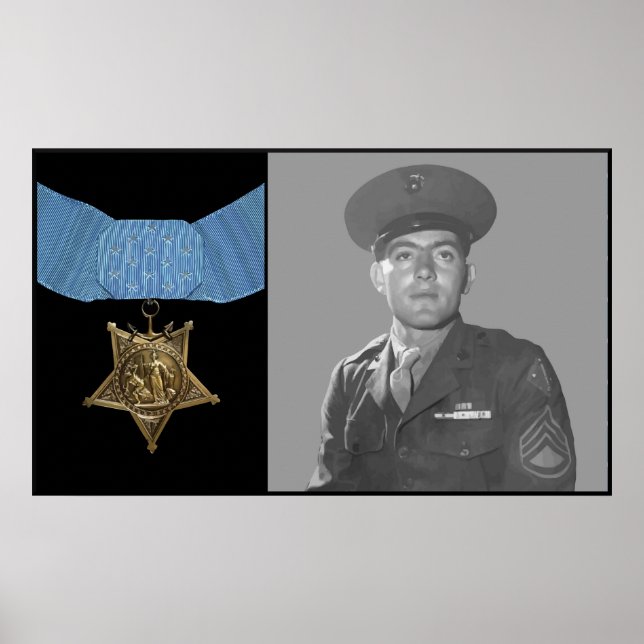 Poster John Basilone e a Medalha de Honra (Frente)