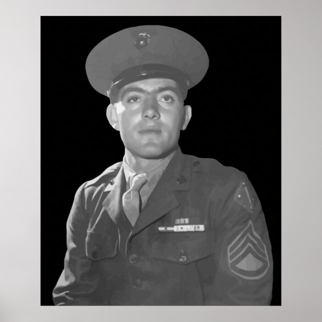 Poster John Basilone - Medalha de Honra do Beneficiário (Frente)