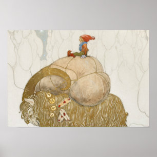 Poster John Bauer - a cabra do Natal