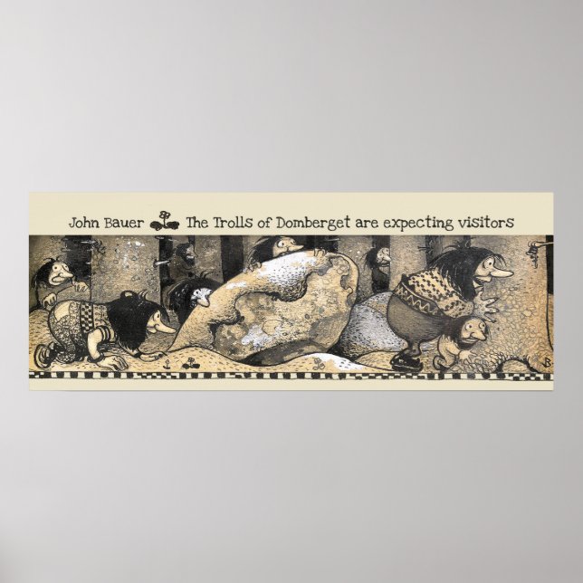 Poster John Bauer Domberget Troll esperando convidados CC (Frente)