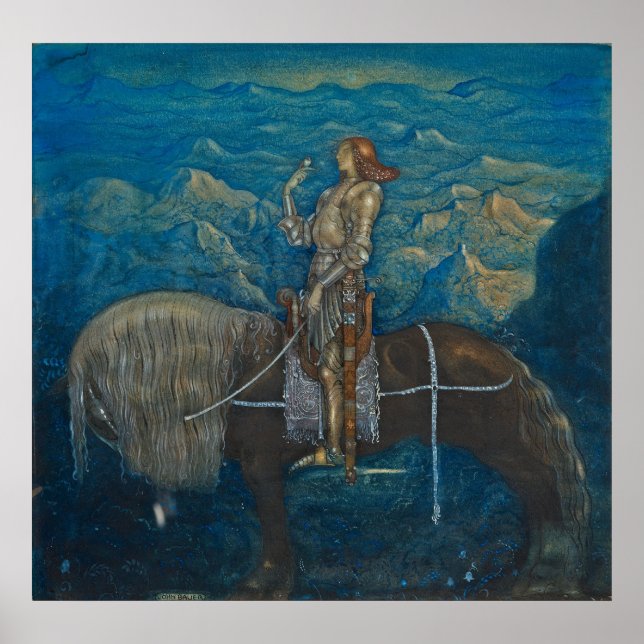 Poster John Bauer - En riddare red Fram 1915 (Frente)