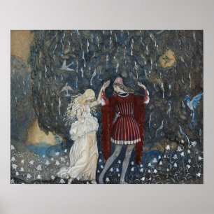 Poster John Bauer - Lena dança com o cavaleiro