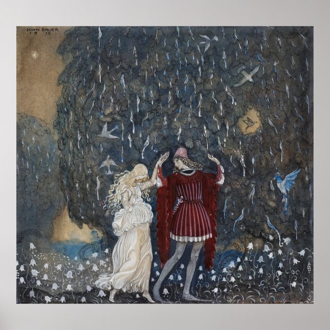 Poster John Bauer - Lena dança com o cavaleiro (Frente)