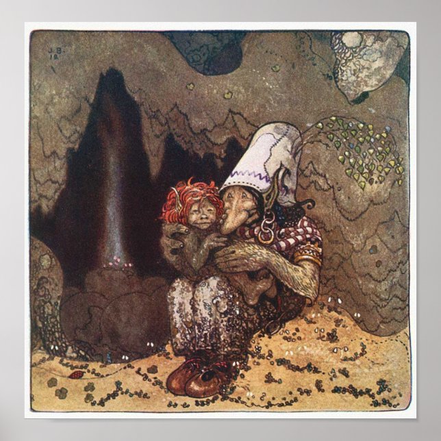 Pôster John Bauer - Mãe Love - Troll (Frente)