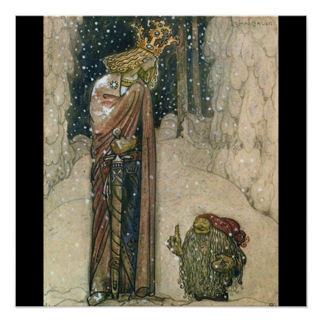 Pôster John Bauer - Princesa e Troll (Frente)