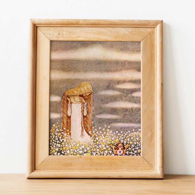 Poster John Bauer Princess em Flower Meadow (Criador carregado)