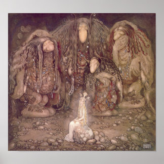 Pôster John Bauer Troll com uma princesa sequestrada Post