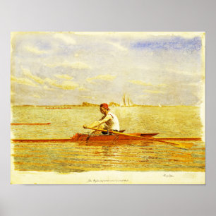Poster John Biglin num Solteiro Scull de Thomas Eakins