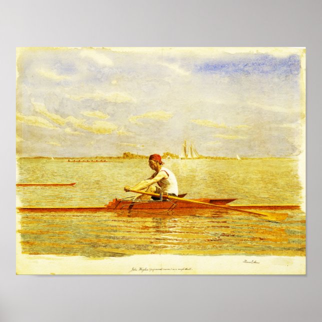 Poster John Biglin num Solteiro Scull de Thomas Eakins (Frente)