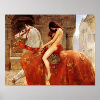 Pôster John Collier "Lady Godiva" 1898 Reproduction